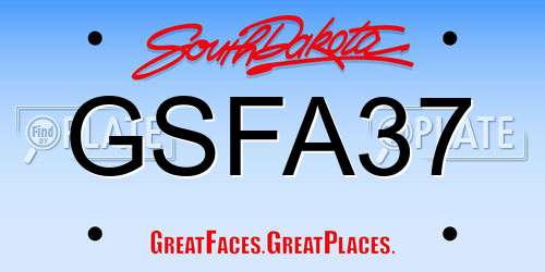 GSFA37 South Dakota License Plate