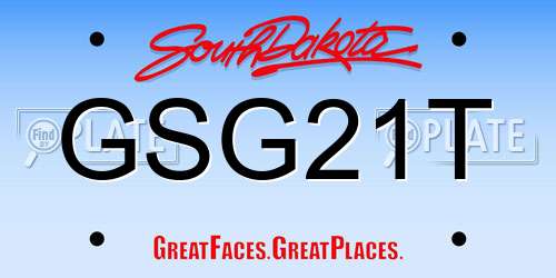 GSG21T South Dakota License Plate