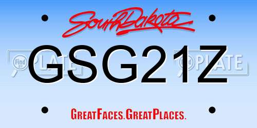 GSG21Z South Dakota License Plate