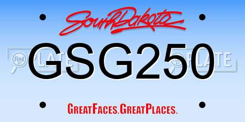 GSG250 South Dakota License Plate