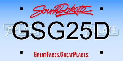 GSG25D South Dakota License Plate