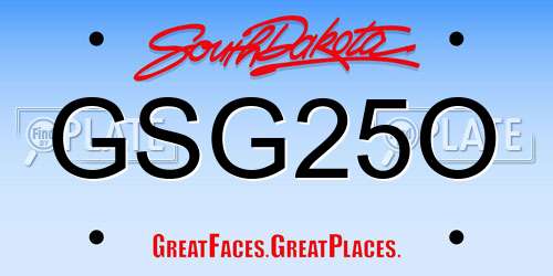 GSG25O South Dakota License Plate