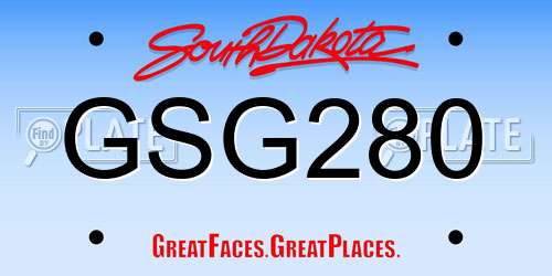 GSG280 South Dakota License Plate