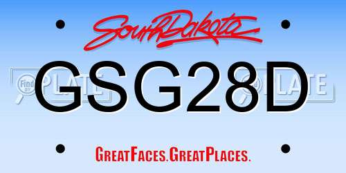 GSG28D South Dakota License Plate