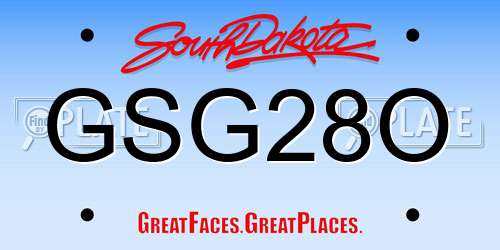 GSG28O South Dakota License Plate