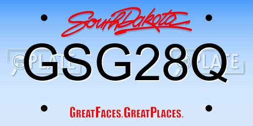 GSG28Q South Dakota License Plate
