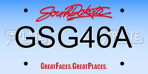 GSG46A South Dakota License Plate
