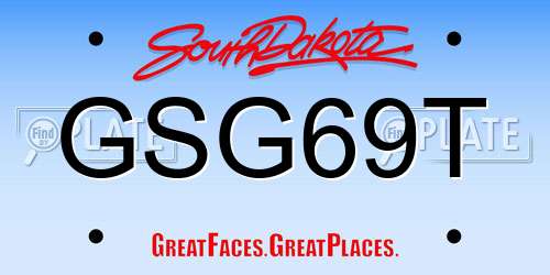 GSG69T South Dakota License Plate