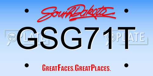 GSG71T South Dakota License Plate