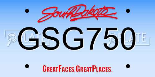 GSG750 South Dakota License Plate