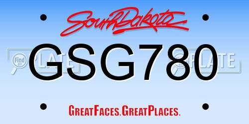 GSG780 South Dakota License Plate