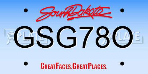 GSG78O South Dakota License Plate