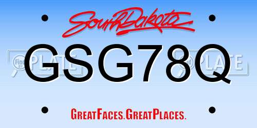GSG78Q South Dakota License Plate