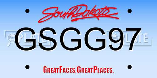 GSGG97 South Dakota License Plate
