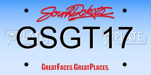 GSGT17 South Dakota License Plate