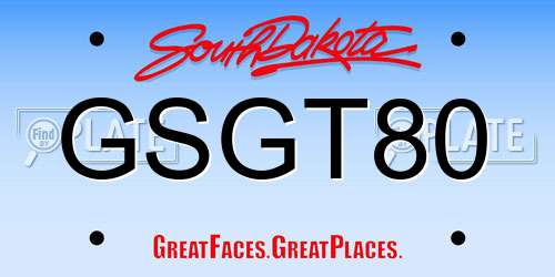GSGT80 South Dakota License Plate