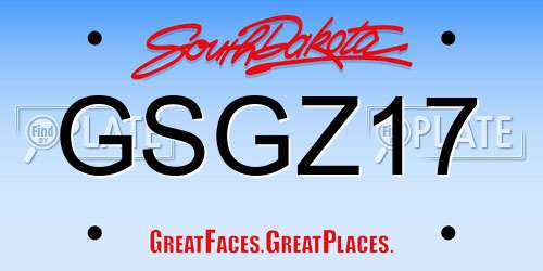 GSGZ17 South Dakota License Plate