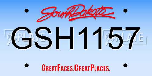 GSH1157 South Dakota License Plate