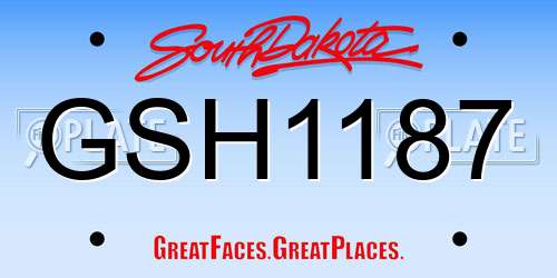 GSH1187 South Dakota License Plate