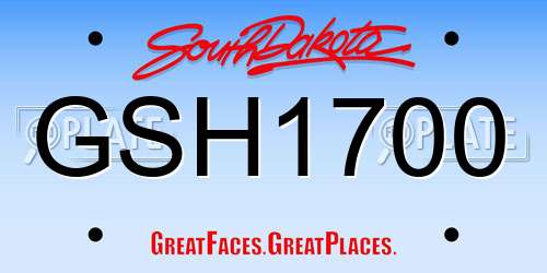 GSH1700 South Dakota License Plate