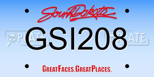 GSI208 South Dakota License Plate