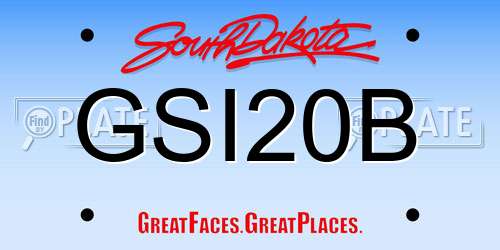 GSI20B South Dakota License Plate