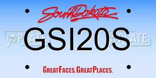 GSI20S South Dakota License Plate