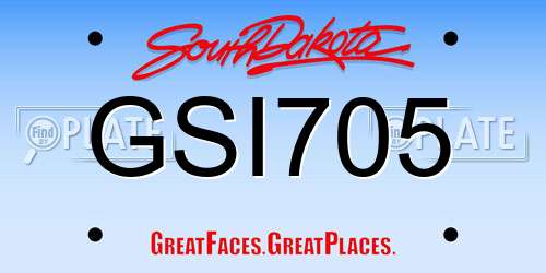 GSI705 South Dakota License Plate