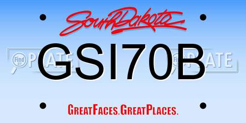 GSI70B South Dakota License Plate