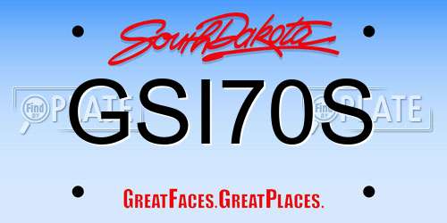 GSI70S South Dakota License Plate
