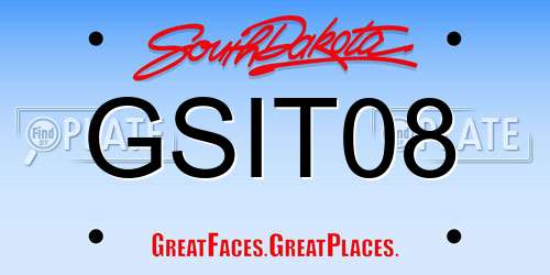 GSIT08 South Dakota License Plate