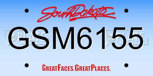 GSM6155 South Dakota License Plate