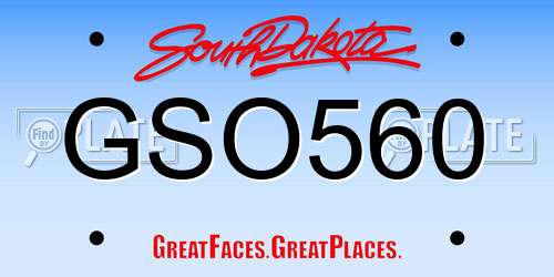 GSO560 South Dakota License Plate