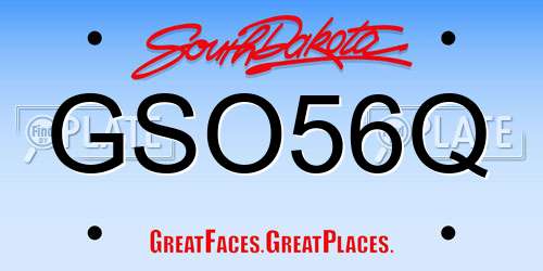 GSO56Q South Dakota License Plate