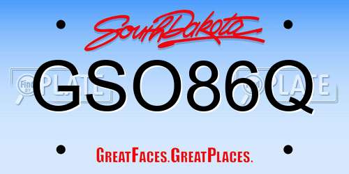 GSO86Q South Dakota License Plate