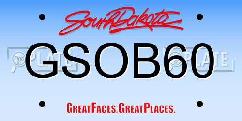 GSOB60 South Dakota License Plate