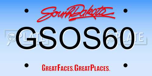 GSOS60 South Dakota License Plate