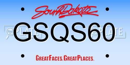 GSQS60 South Dakota License Plate