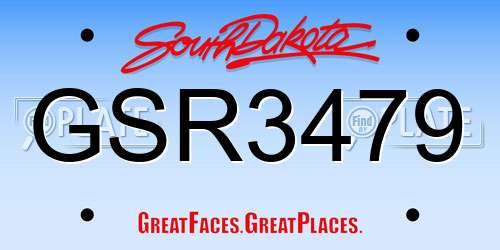 GSR3479 South Dakota License Plate