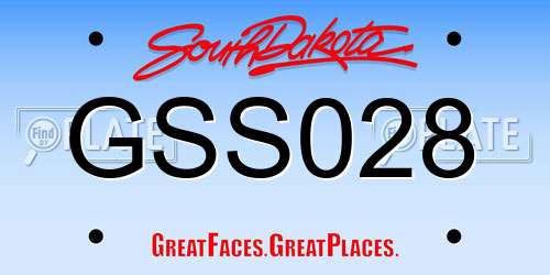 GSS028 South Dakota License Plate
