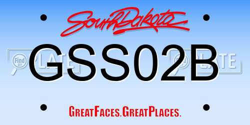 GSS02B South Dakota License Plate