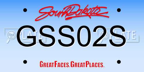 GSS02S South Dakota License Plate