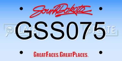 GSS075 South Dakota License Plate