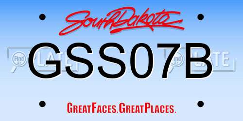 GSS07B South Dakota License Plate
