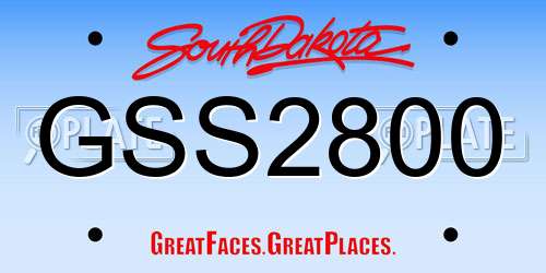 GSS2800 South Dakota License Plate