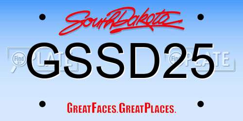 GSSD25 South Dakota License Plate