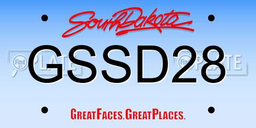 GSSD28 South Dakota License Plate