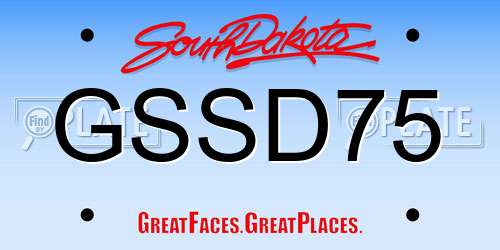GSSD75 South Dakota License Plate