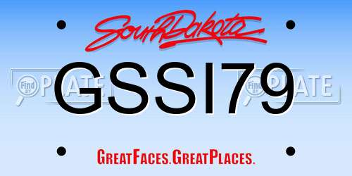 GSSI79 South Dakota License Plate