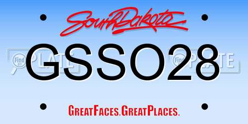 GSSO28 South Dakota License Plate